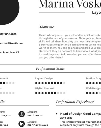Professional CV Resume Template Vol.14