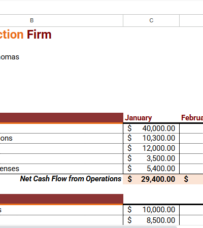 Free Project Cash Flow Template.xlsx