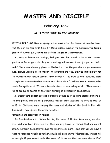 MASTER AND DISCIPLE