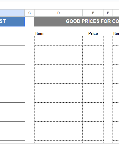GROCERY LIST WITH PRICES.xlsx
