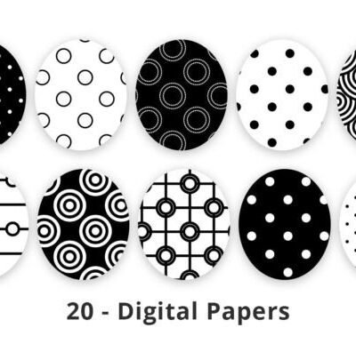 Black and White Polka Dot Paper Patterns